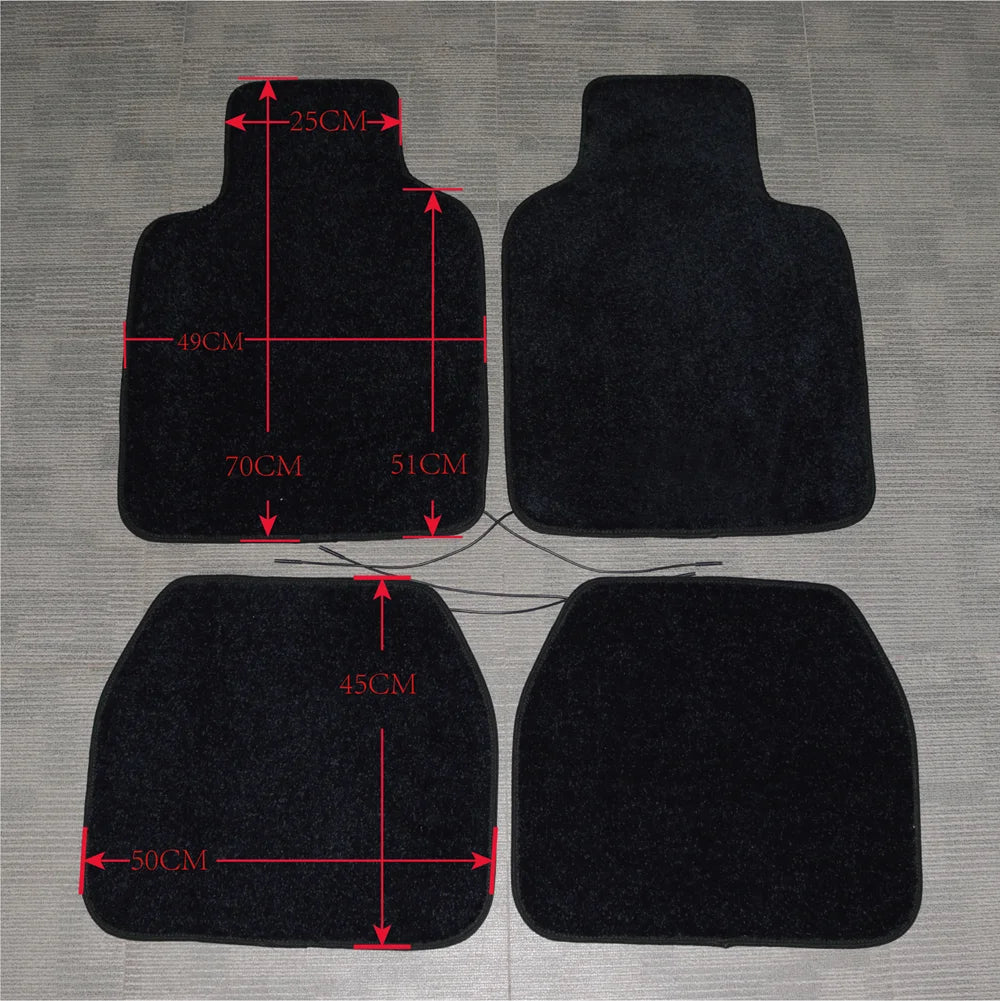 Tapis de voiture LED à fibre optique étoilés étanches