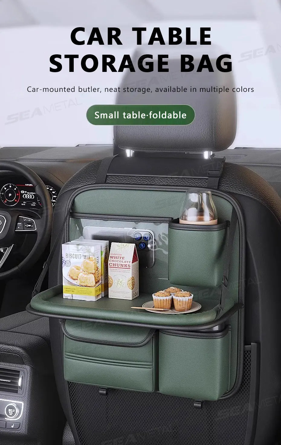 Organisateur de dossier de siège SEAMETAL avec table pliante