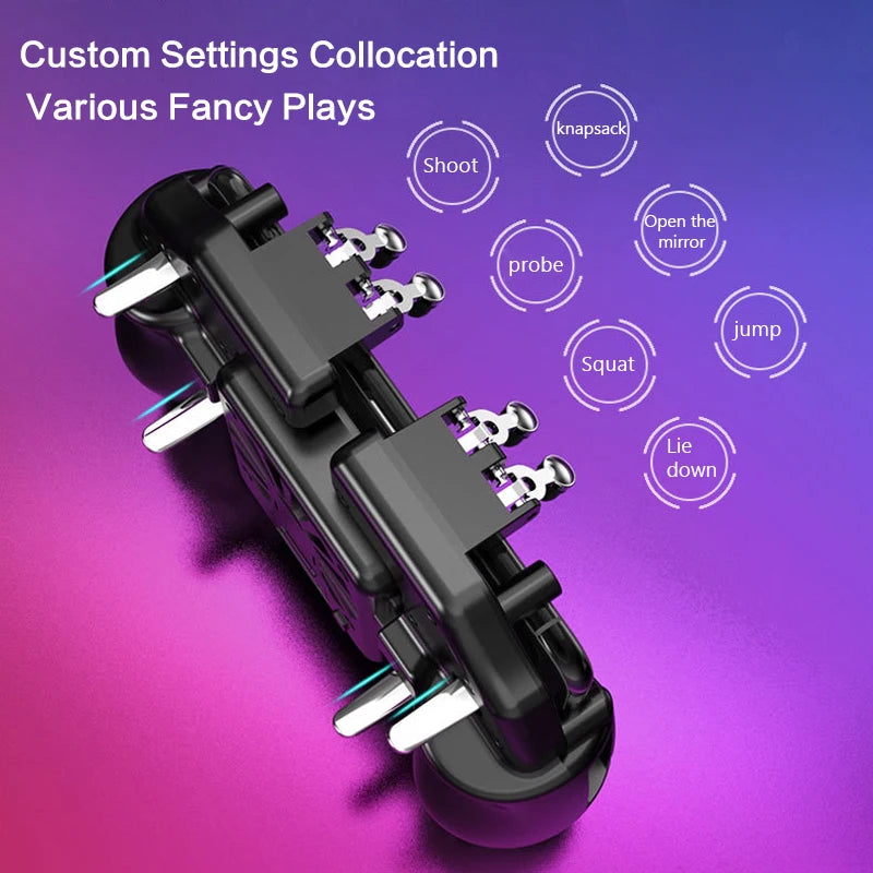 Manette de jeu PUBG M11 à six doigts avec ventilateur de refroidissement