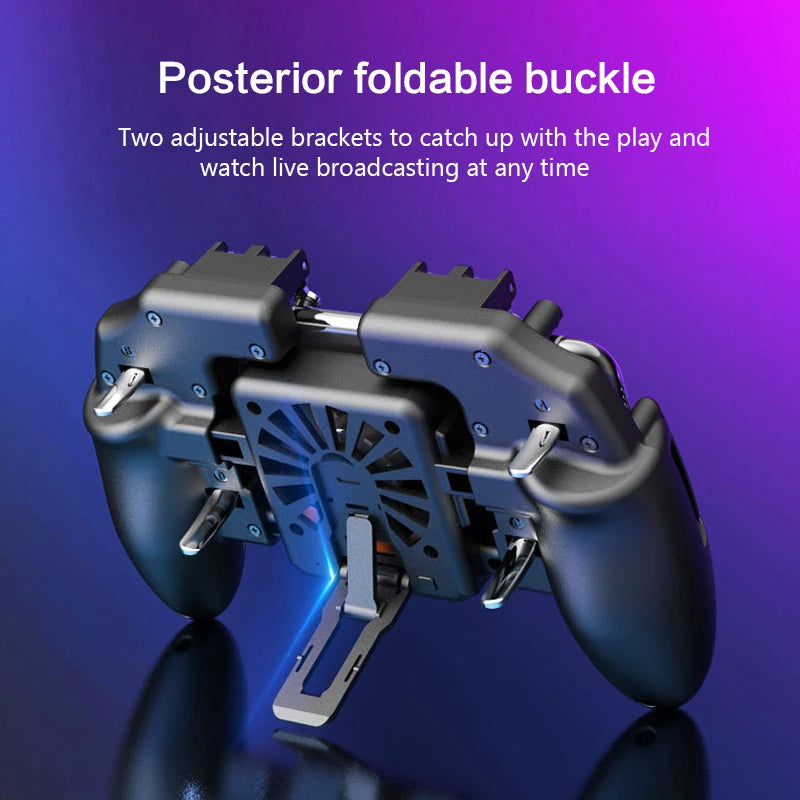 Manette de jeu PUBG M11 à six doigts avec ventilateur de refroidissement