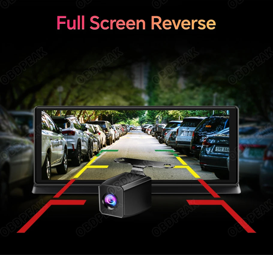 Caméra DVR de voiture 4K avec CarPlay sans fil et Android Auto