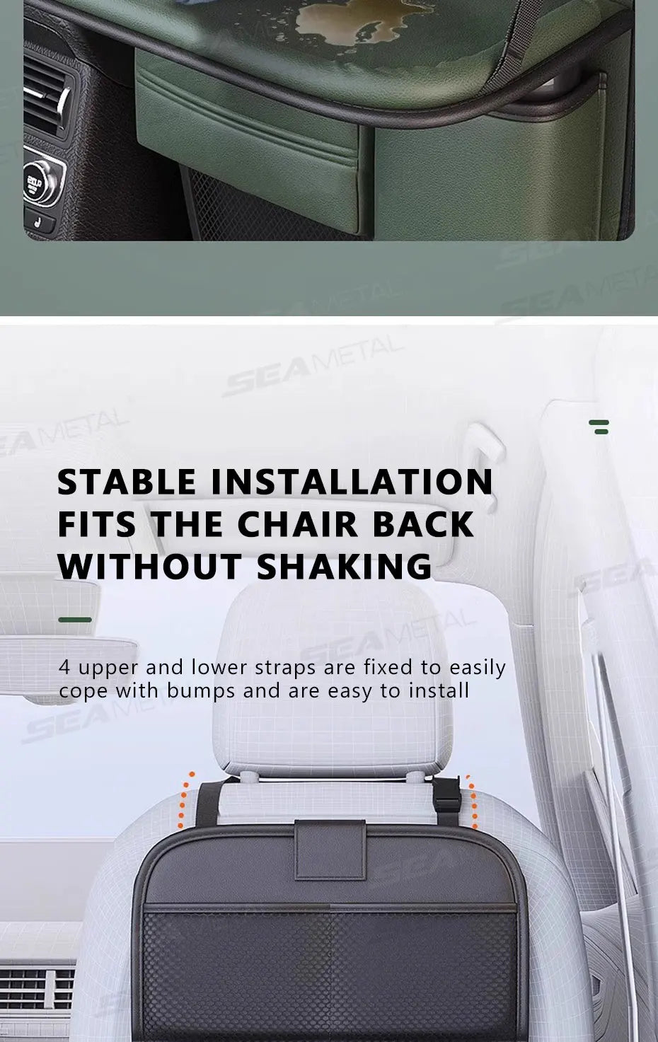 Organisateur de dossier de siège SEAMETAL avec table pliante