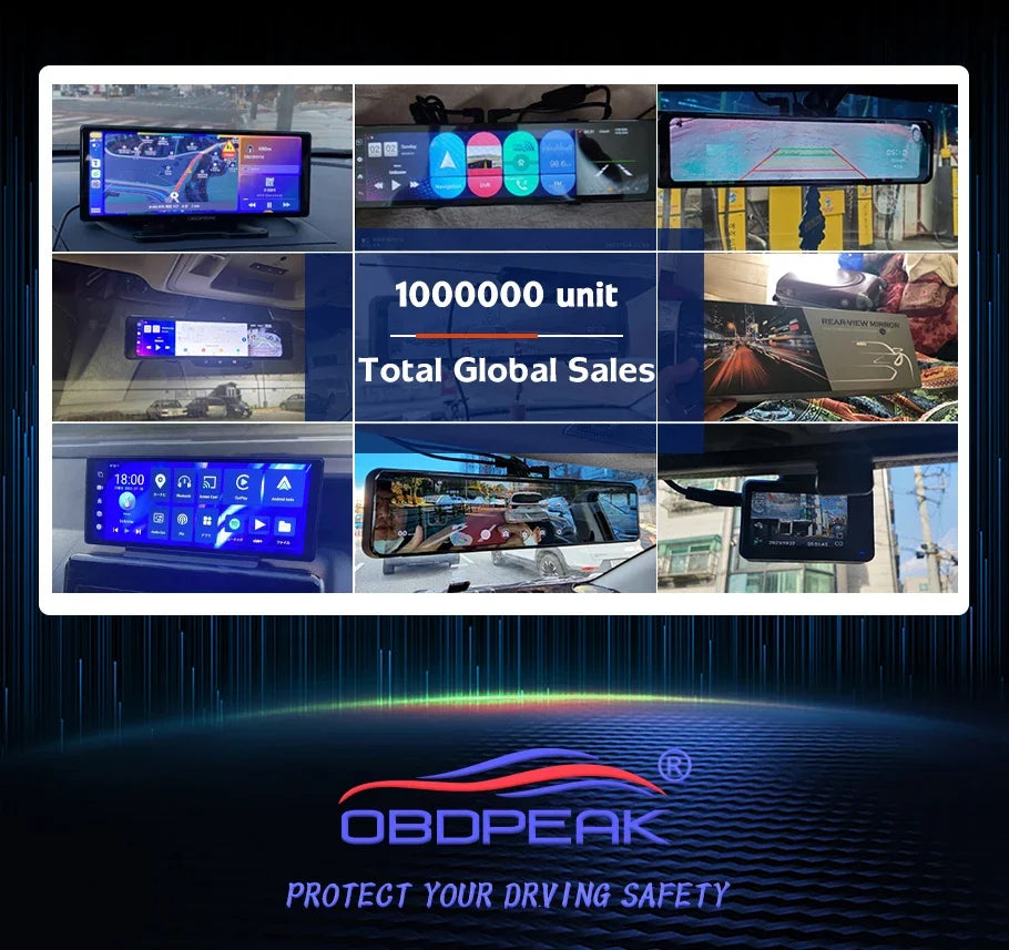 Caméra DVR de voiture 4K avec CarPlay sans fil et Android Auto