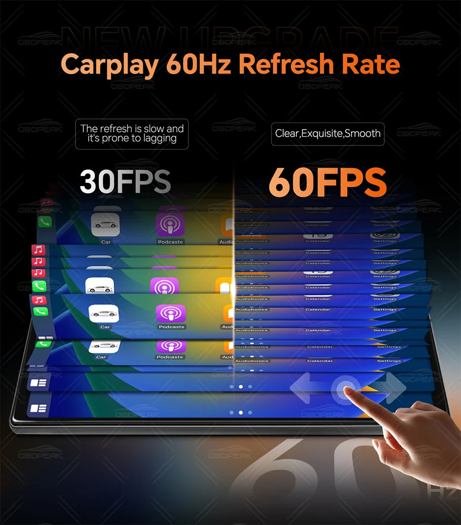 Caméra DVR de voiture 4K avec CarPlay sans fil et Android Auto