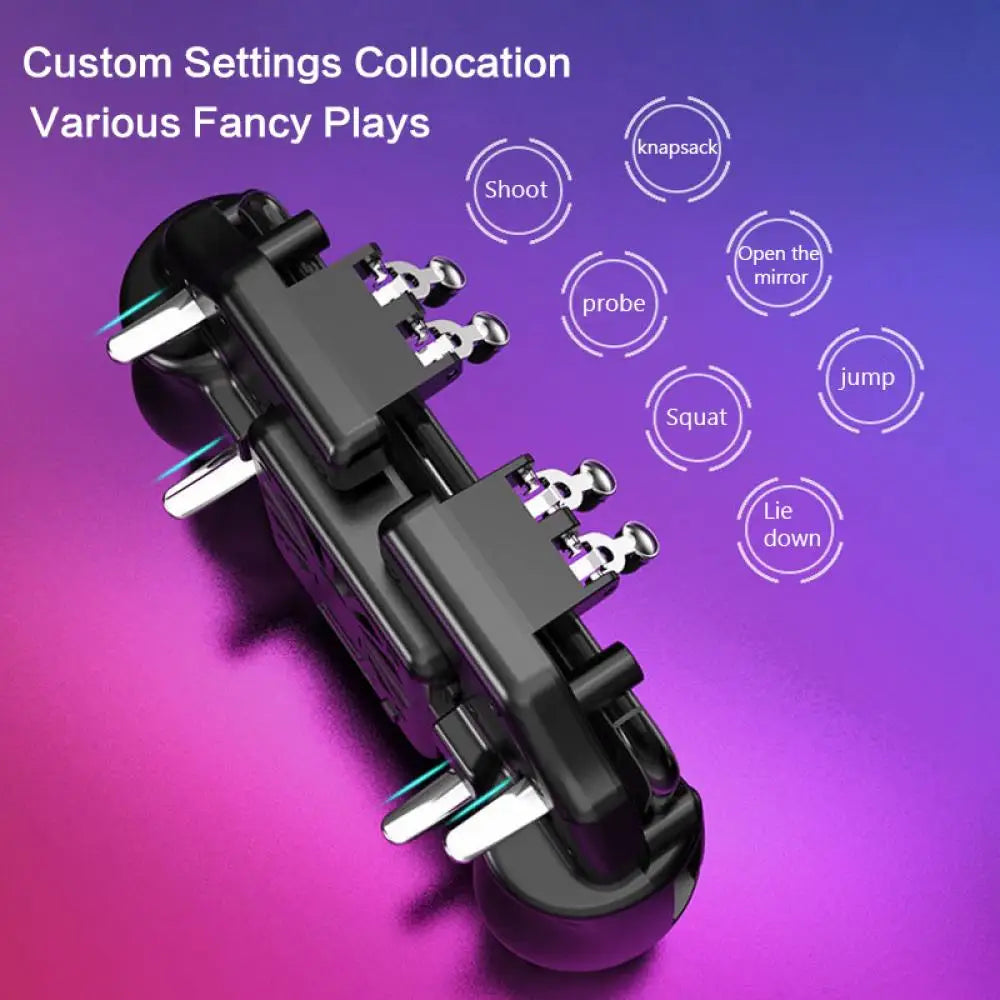 Manette de jeu PUBG M11 à six doigts avec ventilateur de refroidissement