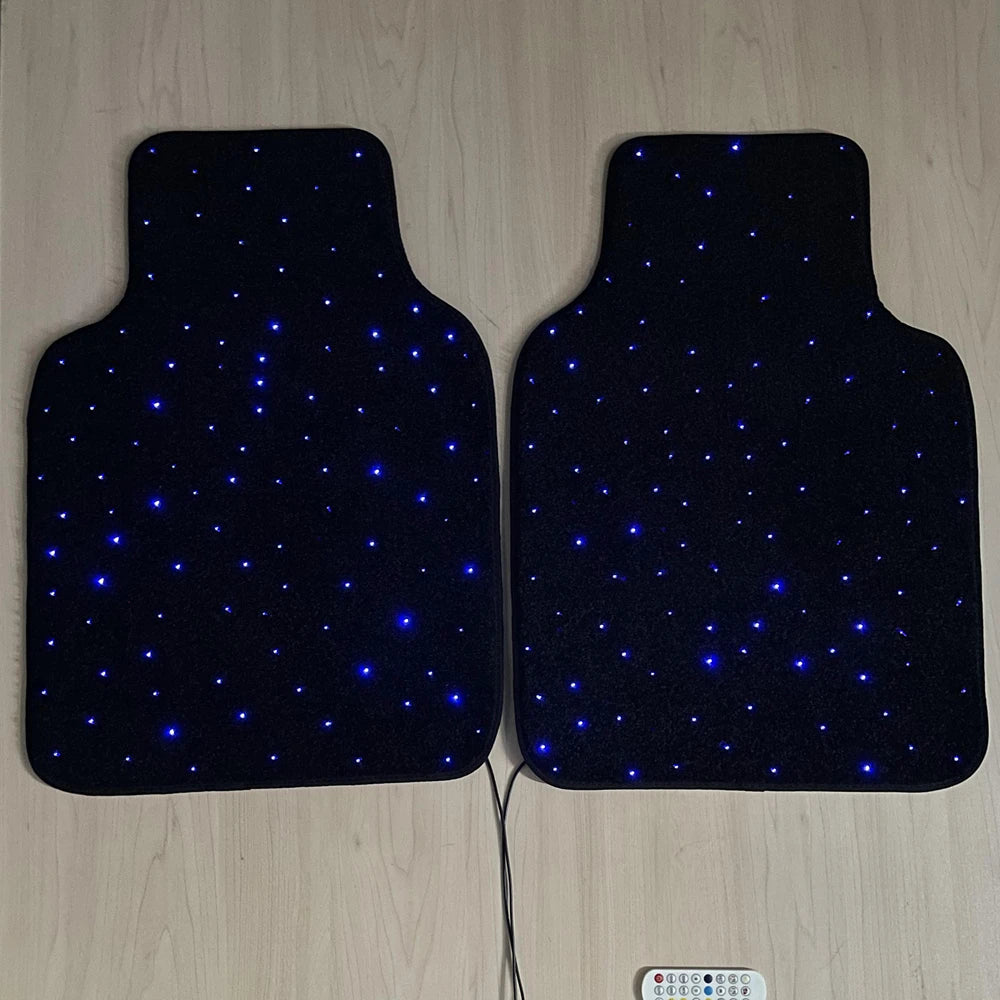 Tapis de voiture LED à fibre optique étoilés étanches
