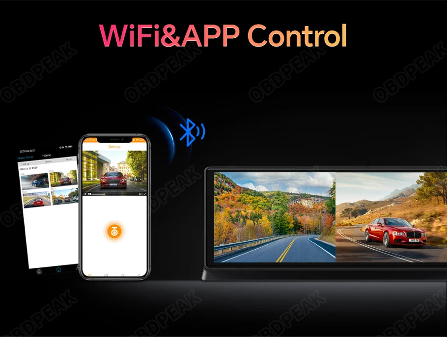 Caméra DVR de voiture 4K avec CarPlay sans fil et Android Auto