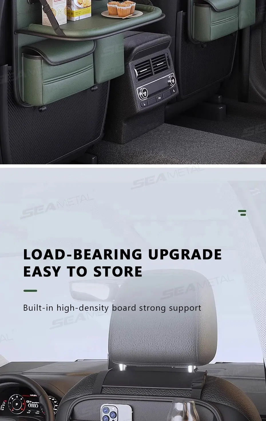 Organisateur de dossier de siège SEAMETAL avec table pliante