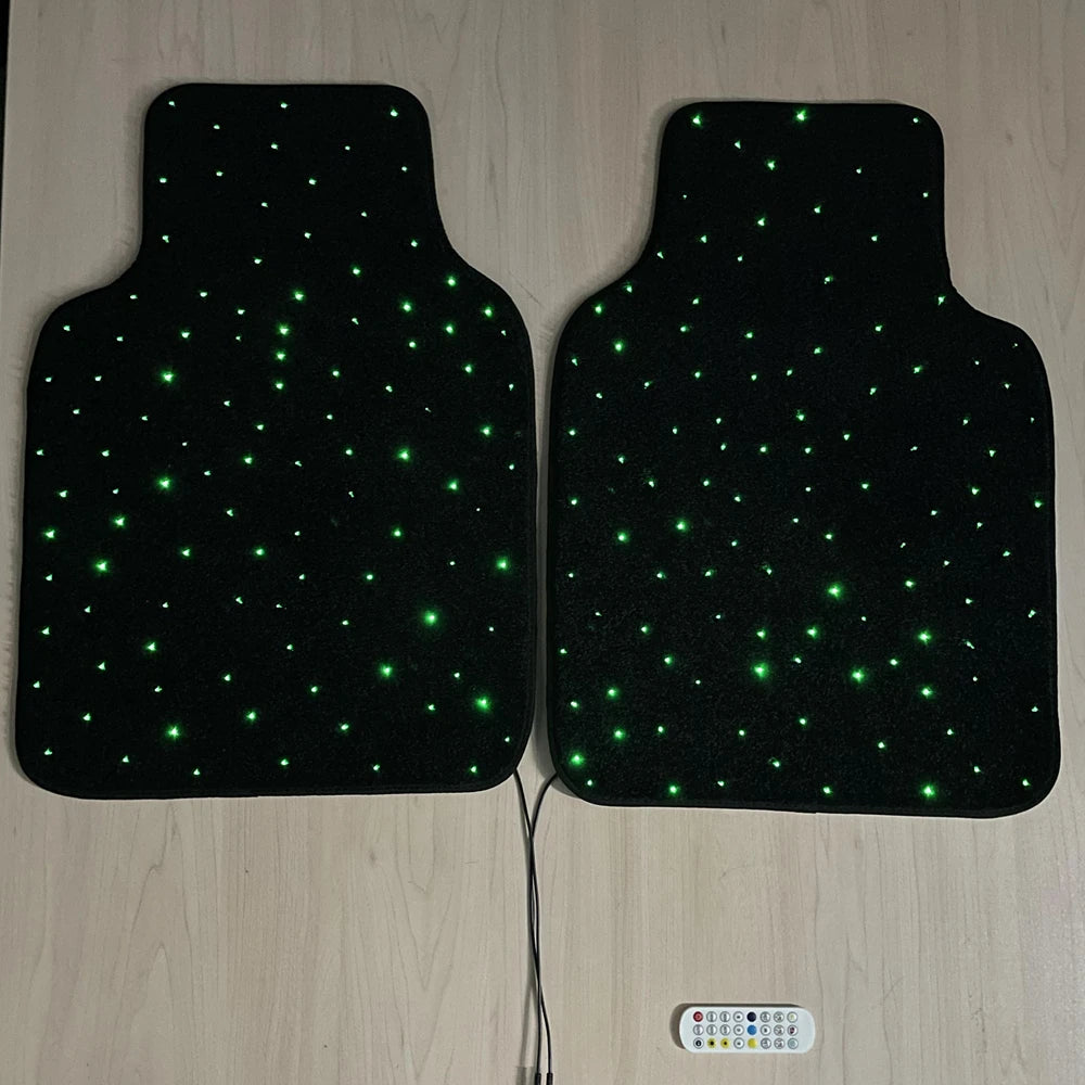 Tapis de voiture LED à fibre optique étoilés étanches