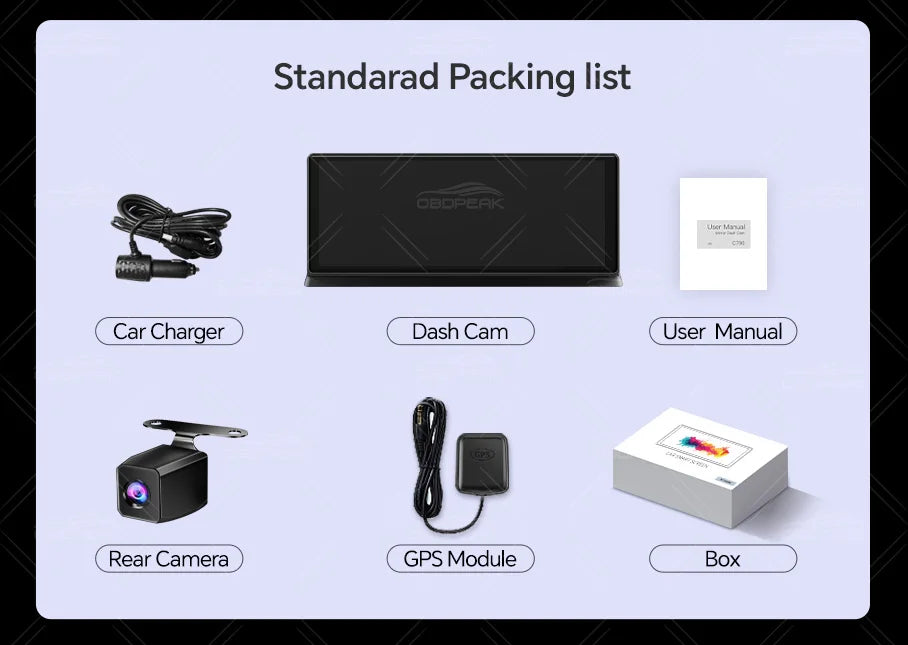 Caméra DVR de voiture 4K avec CarPlay sans fil et Android Auto