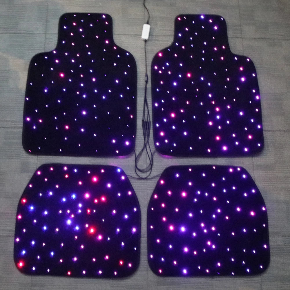 Tapis de voiture LED à fibre optique étoilés étanches