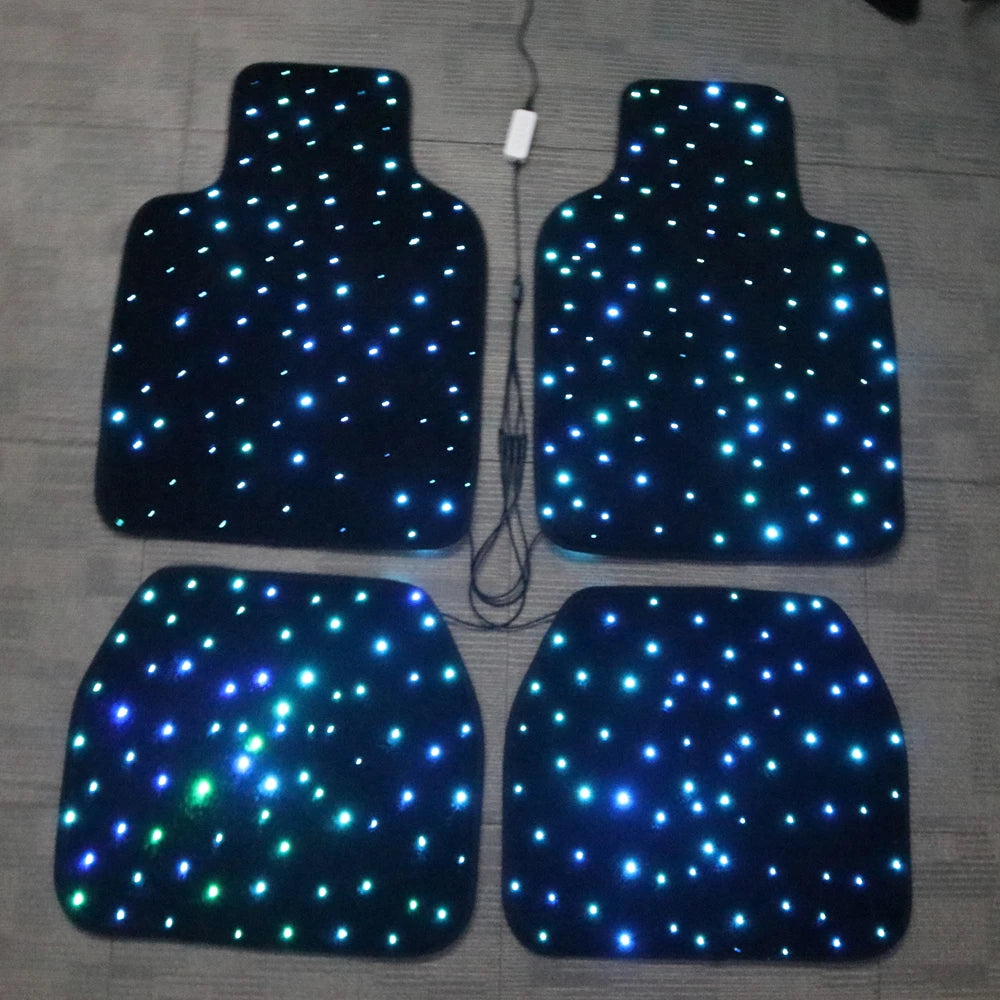Tapis de voiture LED à fibre optique étoilés étanches