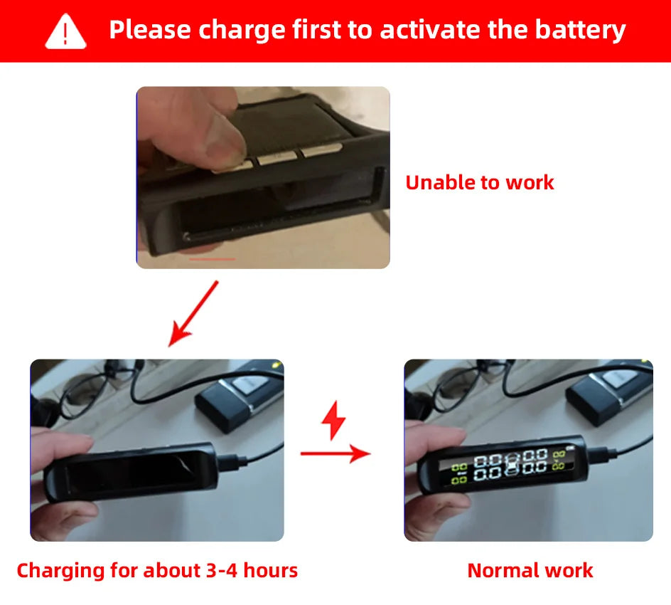 Moniteur de pression des pneus TPMS solaire E-ACE